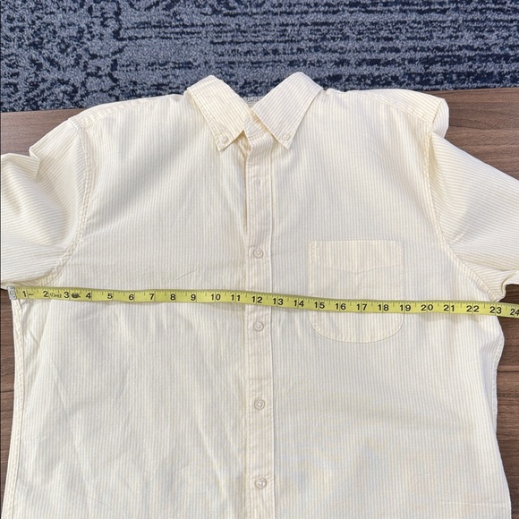 J. Crew Men's Yellow White Strpes Cotton Oxford Classic Long Sleeve Shirt Size L - Picture 5 of 9